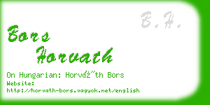 bors horvath business card